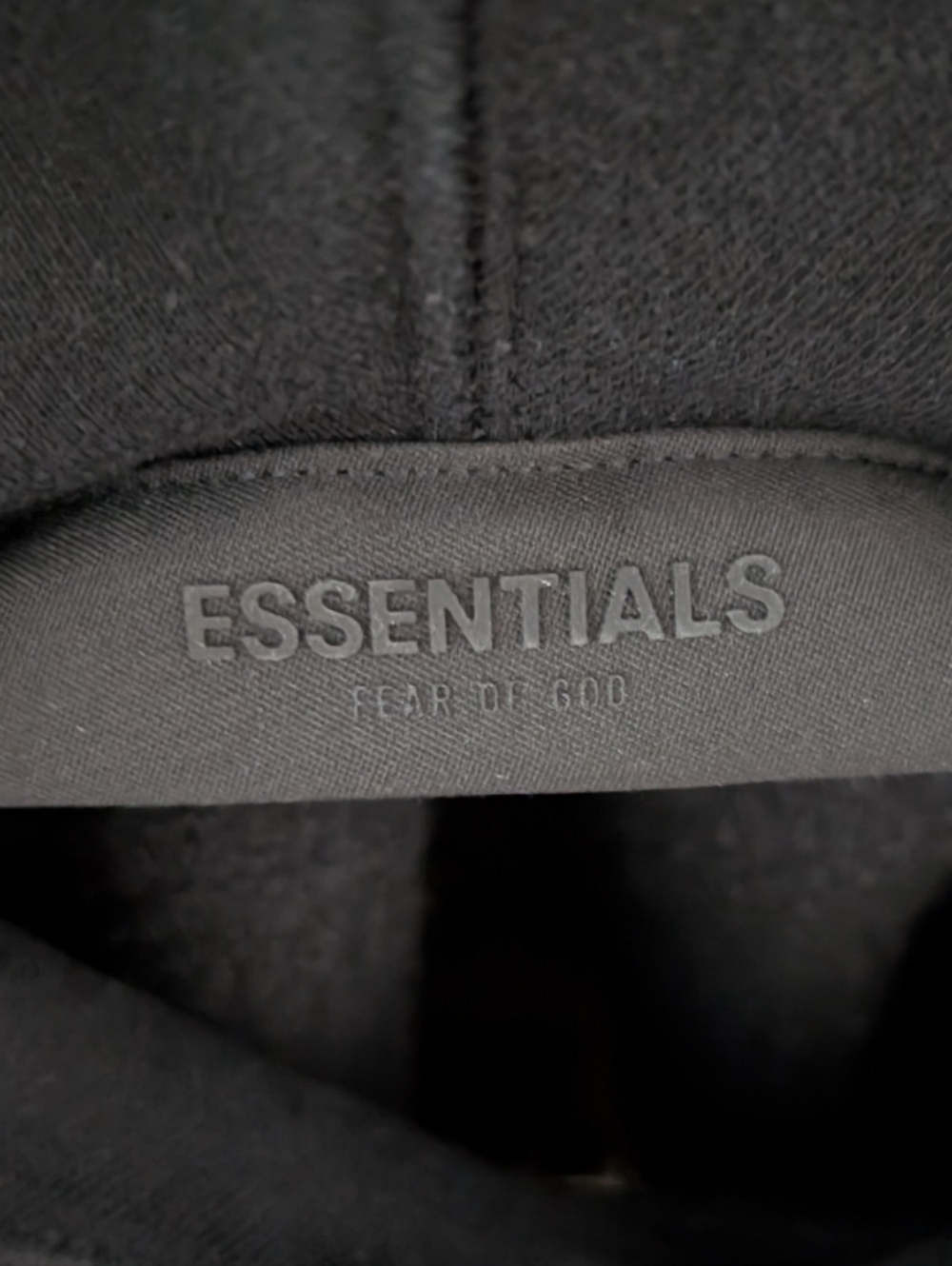 Fear of God Essentials 3D Silicon Logo Hoodie Black XS Boxy - Picture 4 of 5